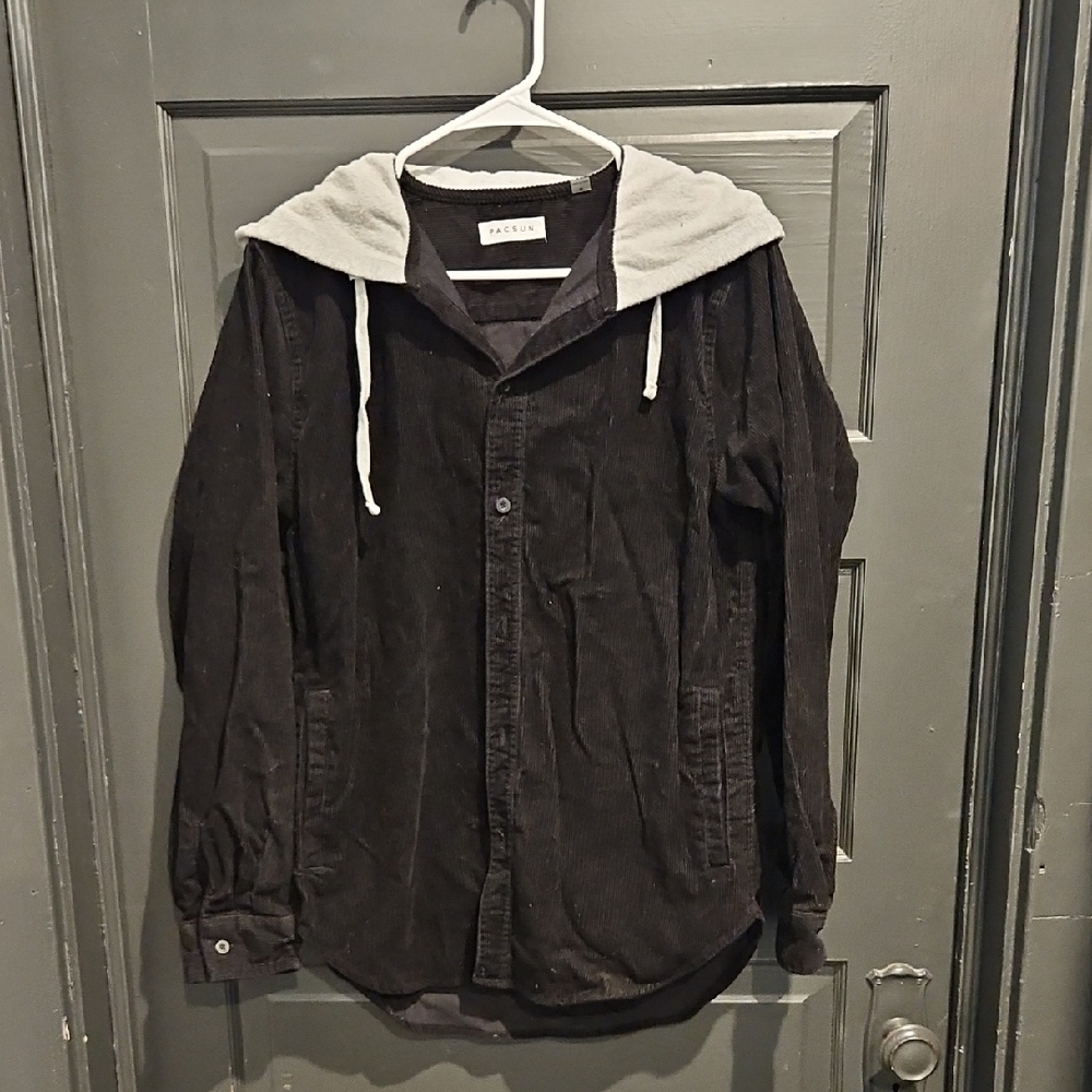 PacSun Black and Gray Lightweight Shirt Jacket